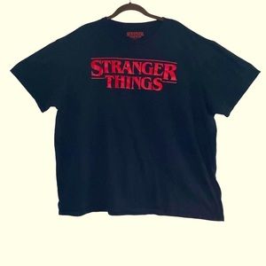Stranger Things Men's Red Black Tee Shirt